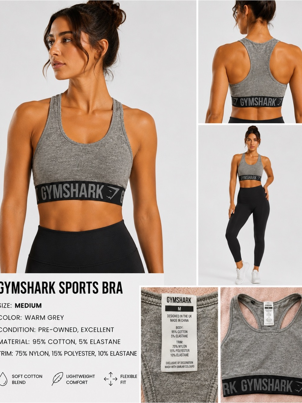 GYMSHARK sports bra sz M